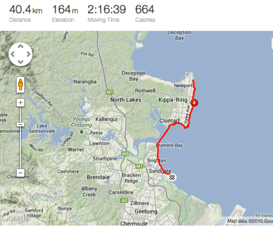 Map of today's ride